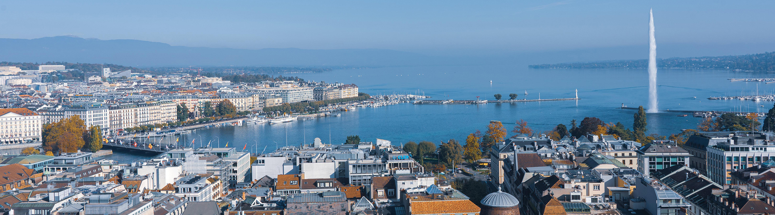 Vue sur le jet d'eau de Genève